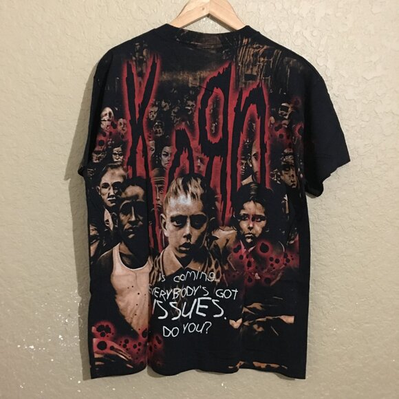 KORN is coming Everybody's Got Issues Do you? T-Shirt Large All Over Print Metal - Picture 4 of 6